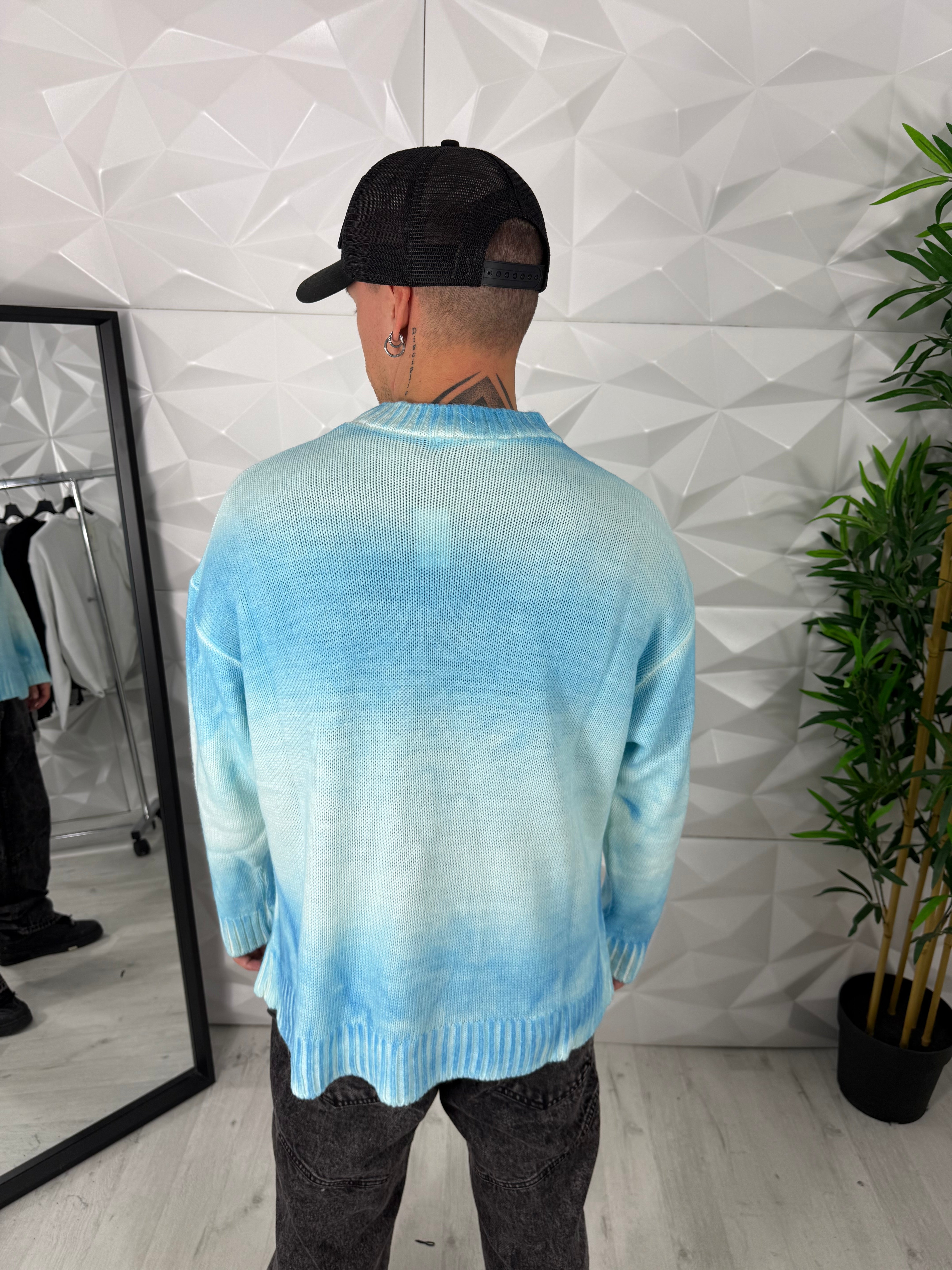 MAGLIONE AZZURRO TIE DYE