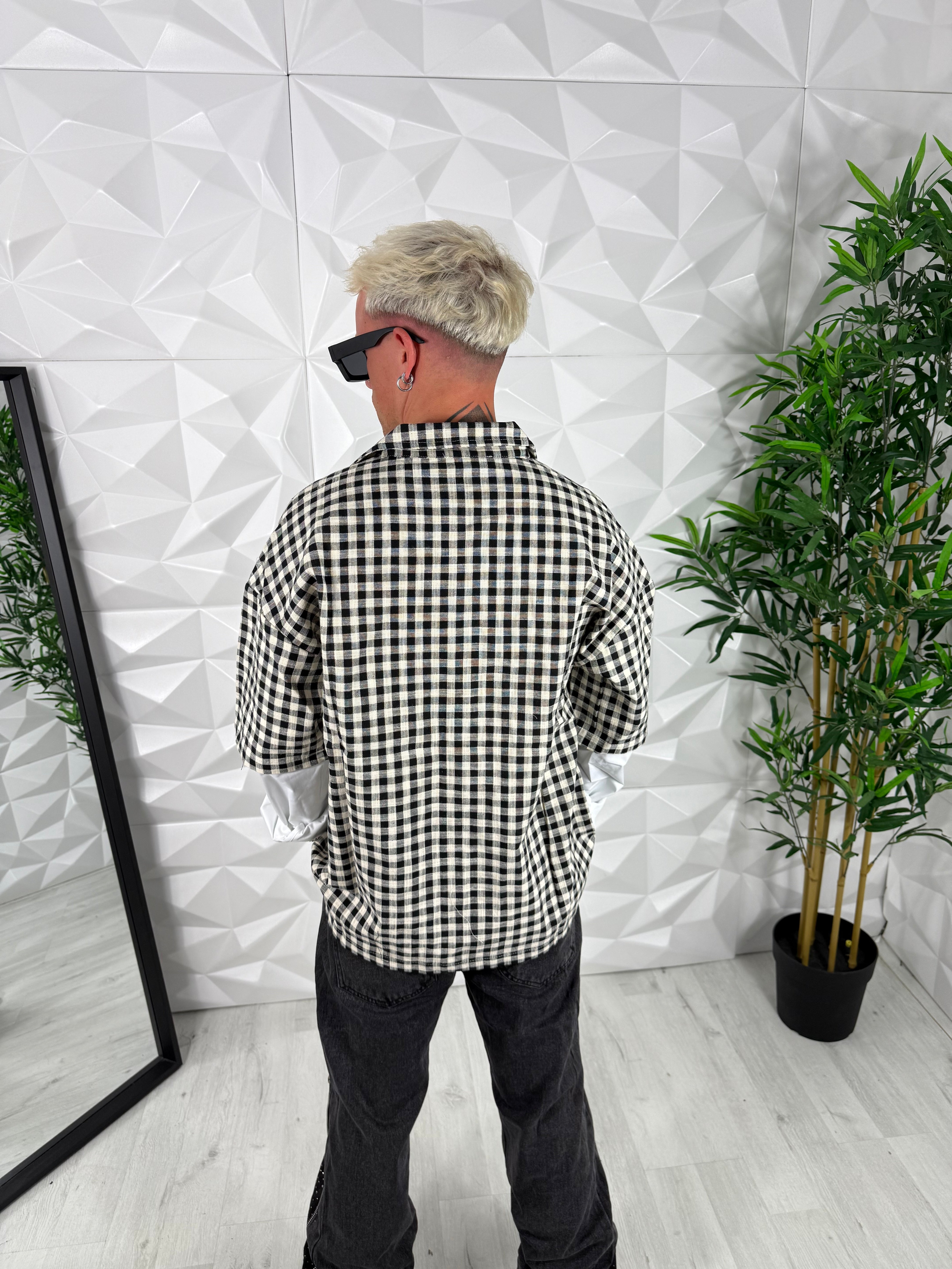 CAMICIA A QUADRI DOPPIA MANICA