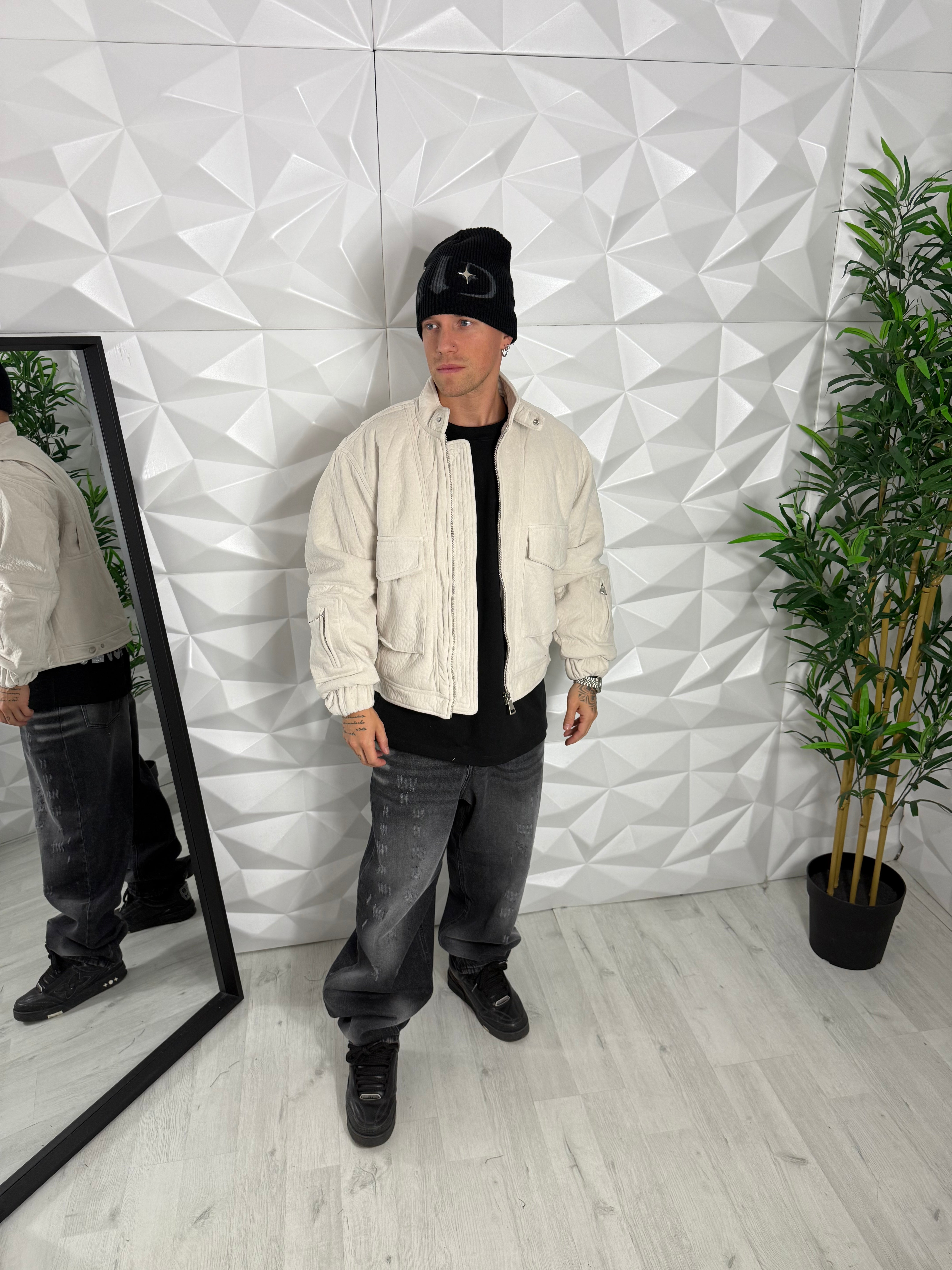 BOMBER CROPPED CAMOSCIO