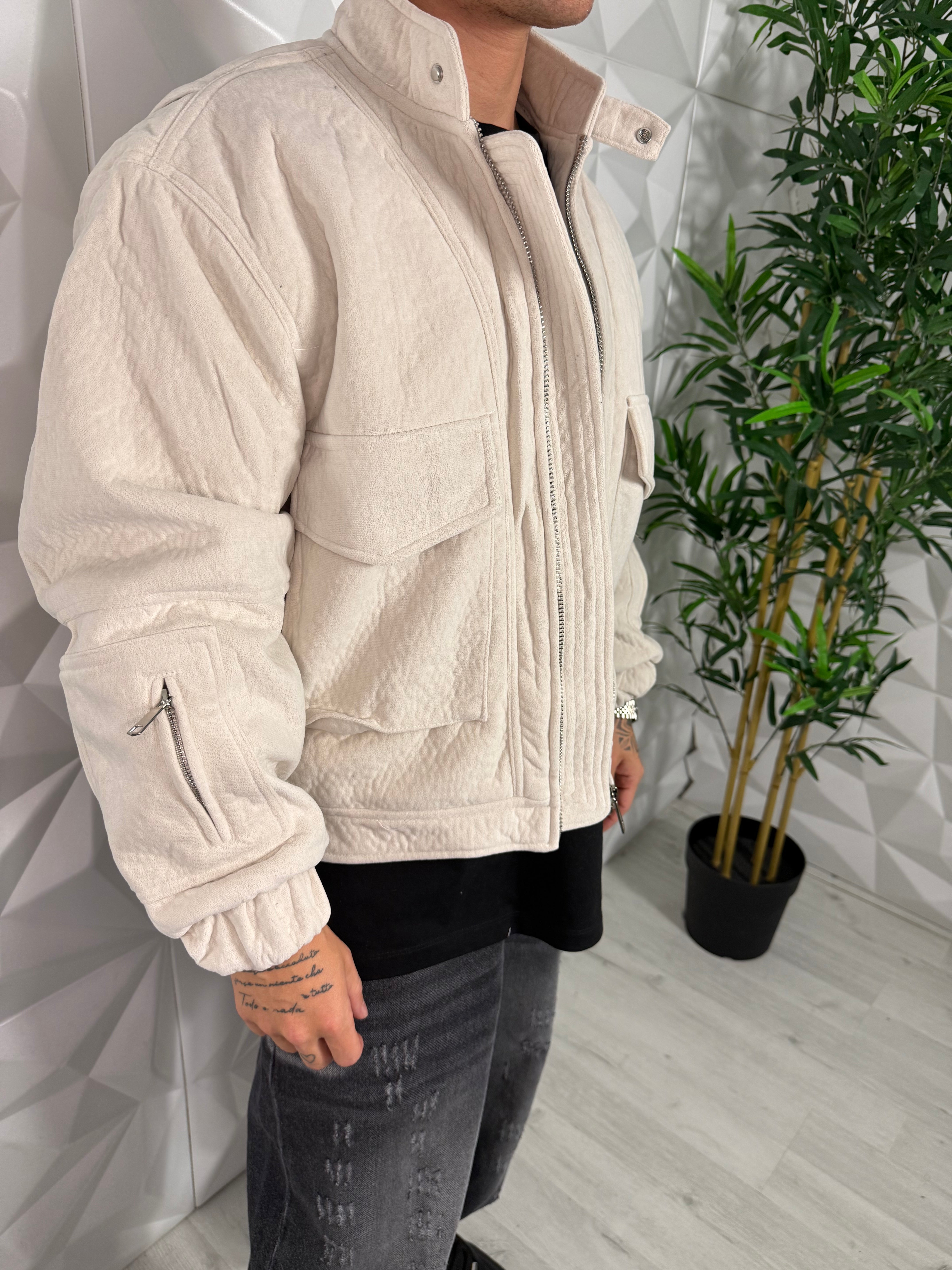 BOMBER CROPPED CAMOSCIO