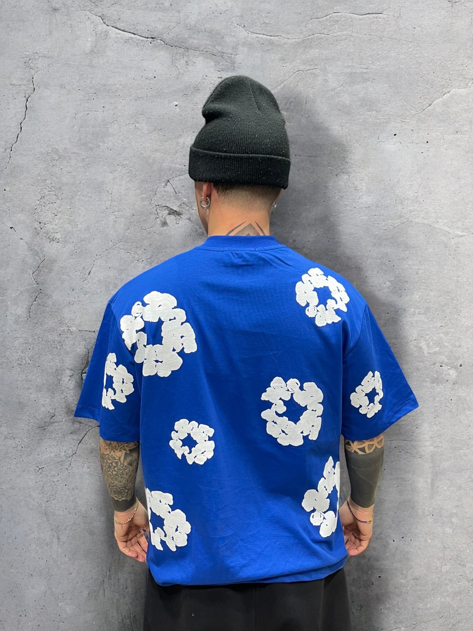 T- SHIRT FLOREALE BLU