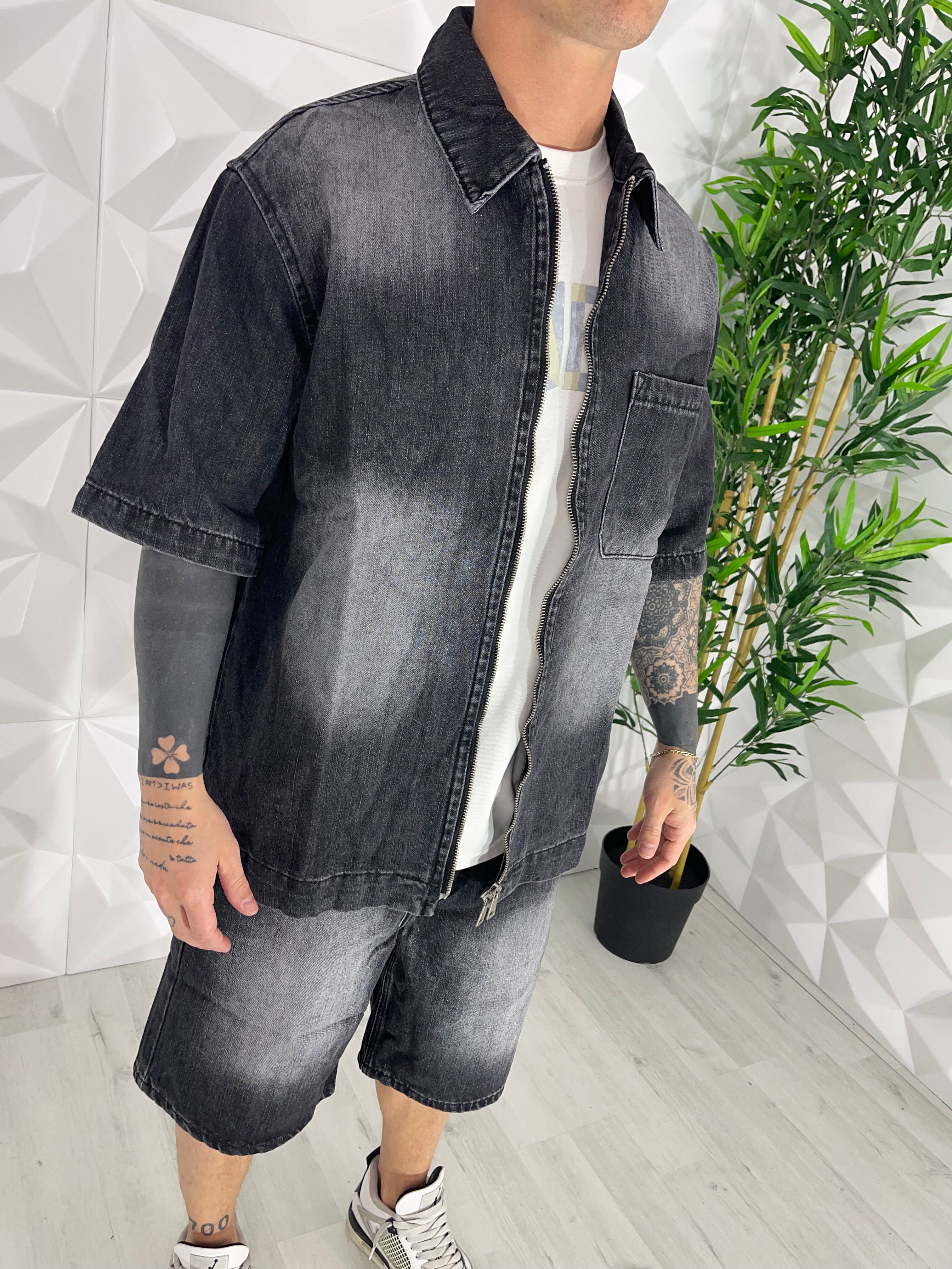 COORDINATO DEMIN IN JEANS GRIGIO