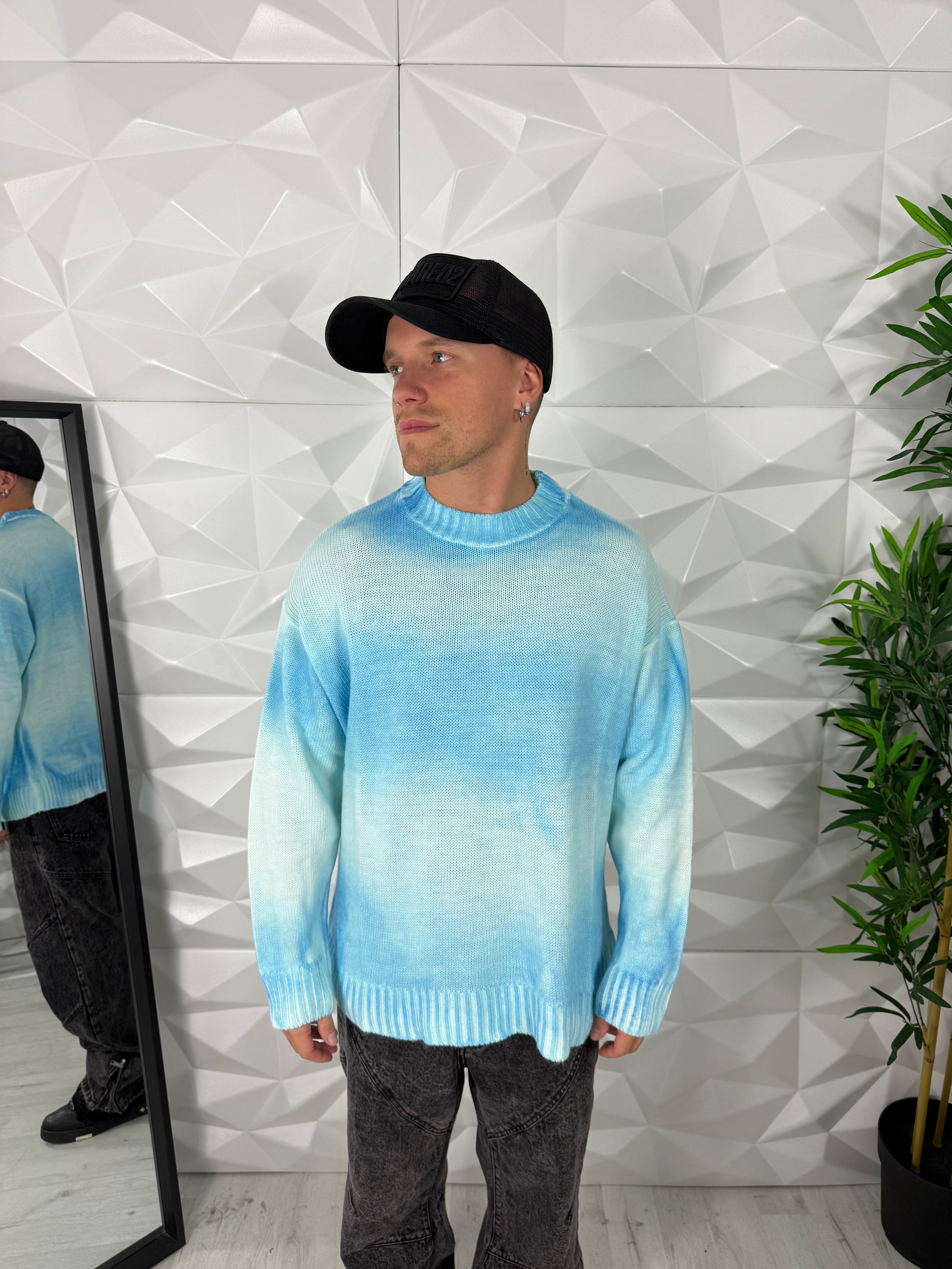 MAGLIONE AZZURRO TIE DYE