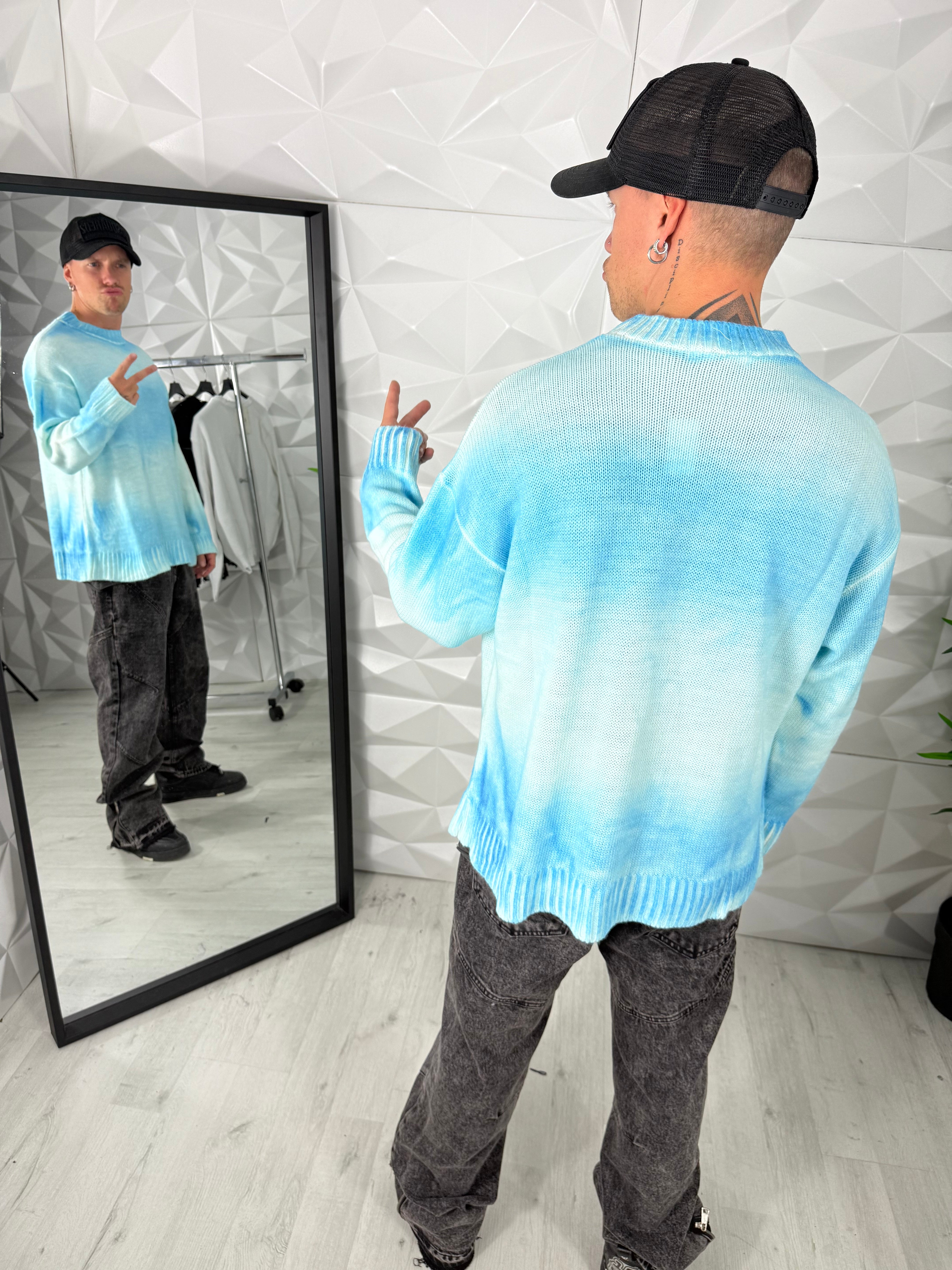 MAGLIONE AZZURRO TIE DYE