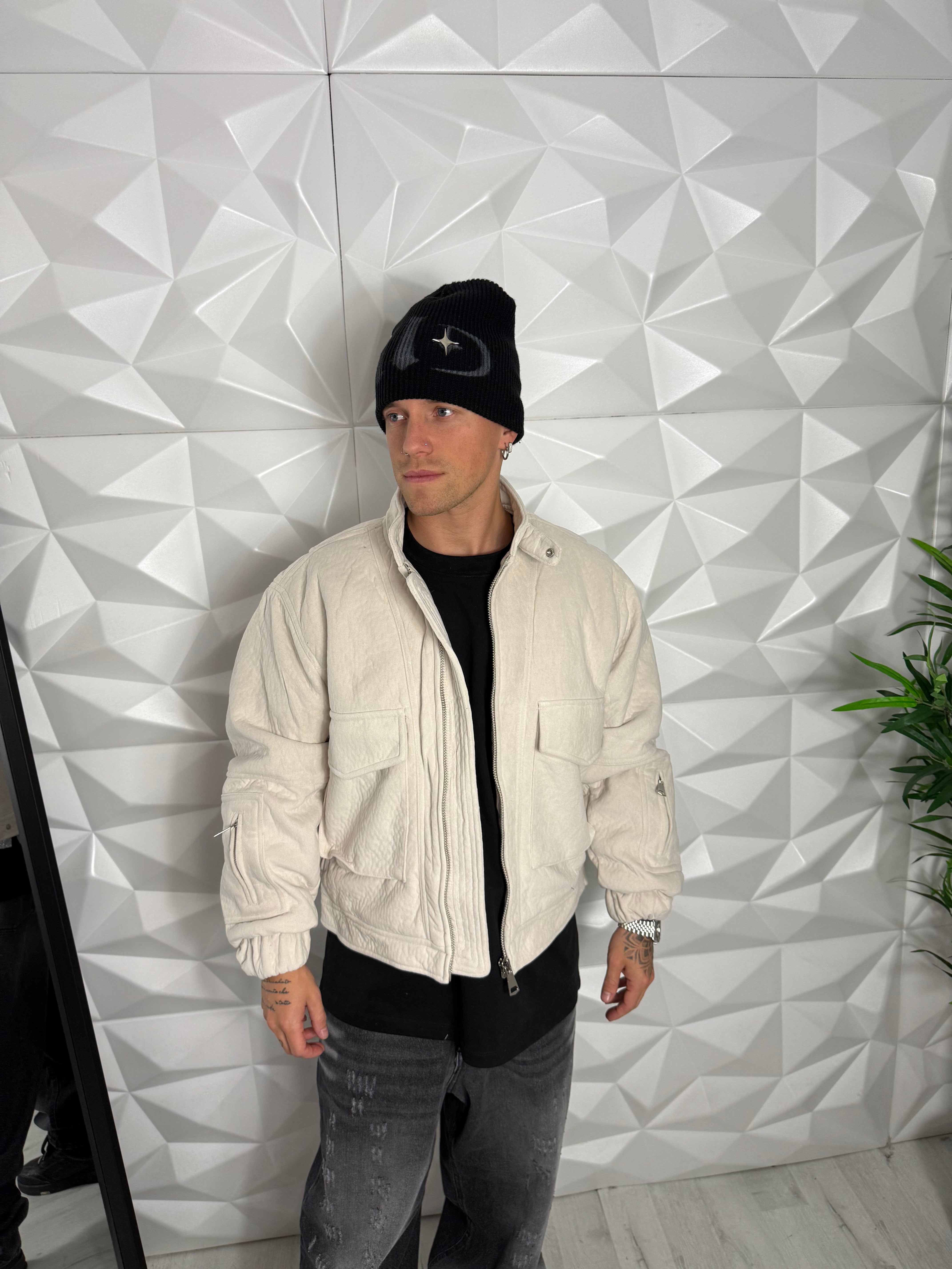 BOMBER CROPPED CAMOSCIO