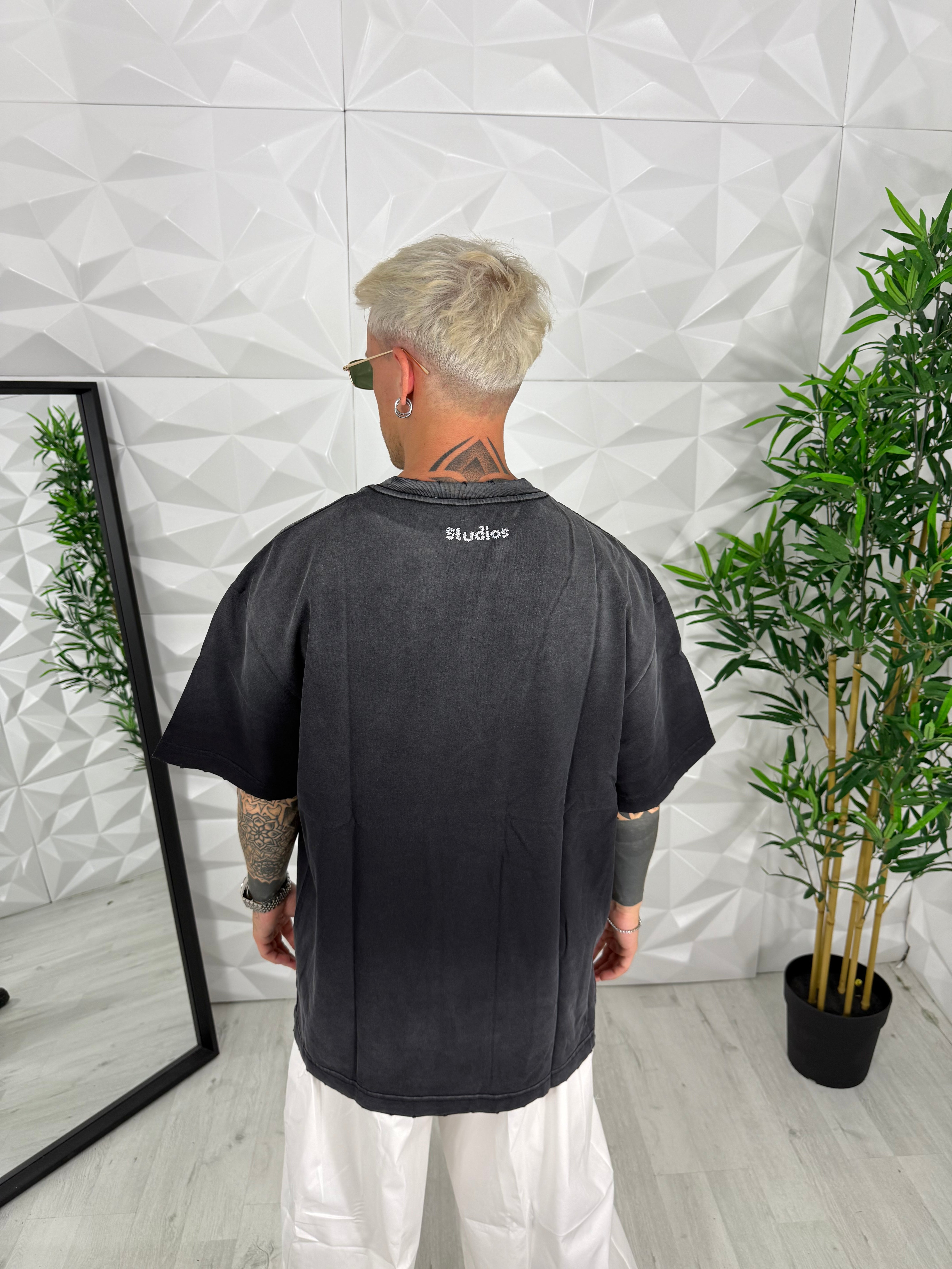 T-SHIRT BASIC FUMÈ NERO